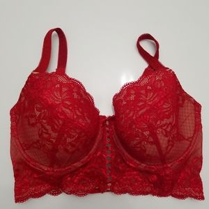 Frederick's of Hollywood Red Lace Bra Size 34F